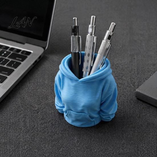 Desk Pencil Holder 3D Printed Hoodie Pen Holder, Women Hooded Sweatshirt Storage Space Saving Organizer Container, Stationery Box for Home Office Kids