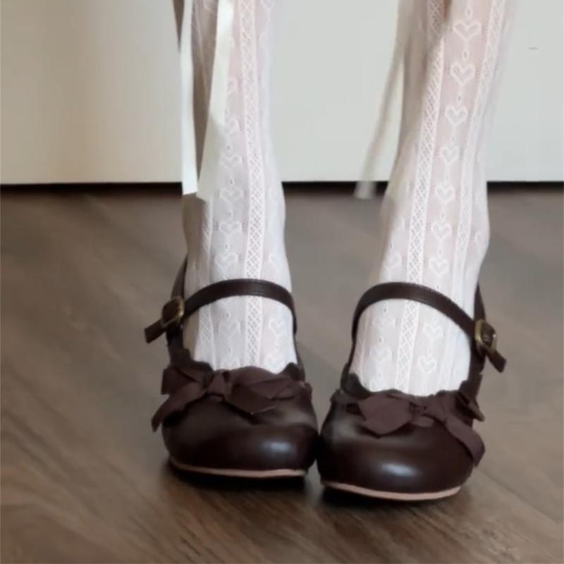 Frühling Niedlich Hoher Absatz Damen Mary Jane Schuhe Mode Schmetterlingsknoten Riemchenschuhe Damen Designer Luxus Abend Pumps