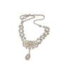 French Diamond Flower Pearl Necklace Fashion Temperament Clavicle Chain Versatile Jewelry Accessories