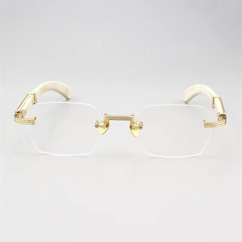 Fashionable Frameless Reading Glasses for Men High Definition Anti Blue Light Square Men Women Presbyopic Eyewear