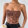 2023 European & American INS Style Lace Mesh Rose Tube Top Vest