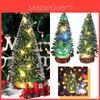 Mini Pom de Crăciun din Cedru cu Lumini LED Strălucitoare Mic Pin de Masă Xmas Decor Acasă