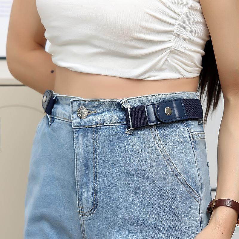 Adjustable Elastic No Buckle Belt Buckle Free Comfortable Stretch Waistband Invisible for Jeans Dresses Work and Casual Wear
