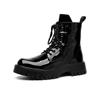 Fashion 2025Leather Boots for Men Round Toe Mid Calf Lace Up Height Increasing Spring Autum Newest Sewing Casual Fashion Shoes