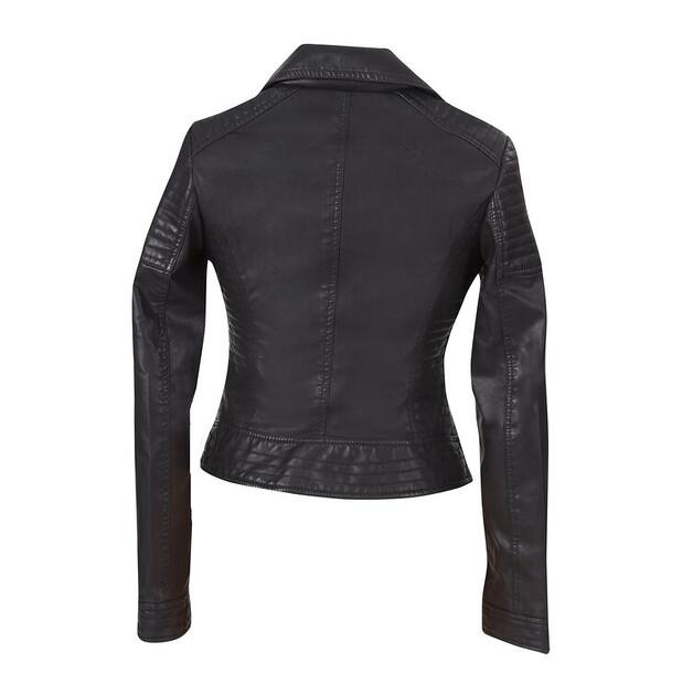 Perso Faux Leather Jacket with Zipper