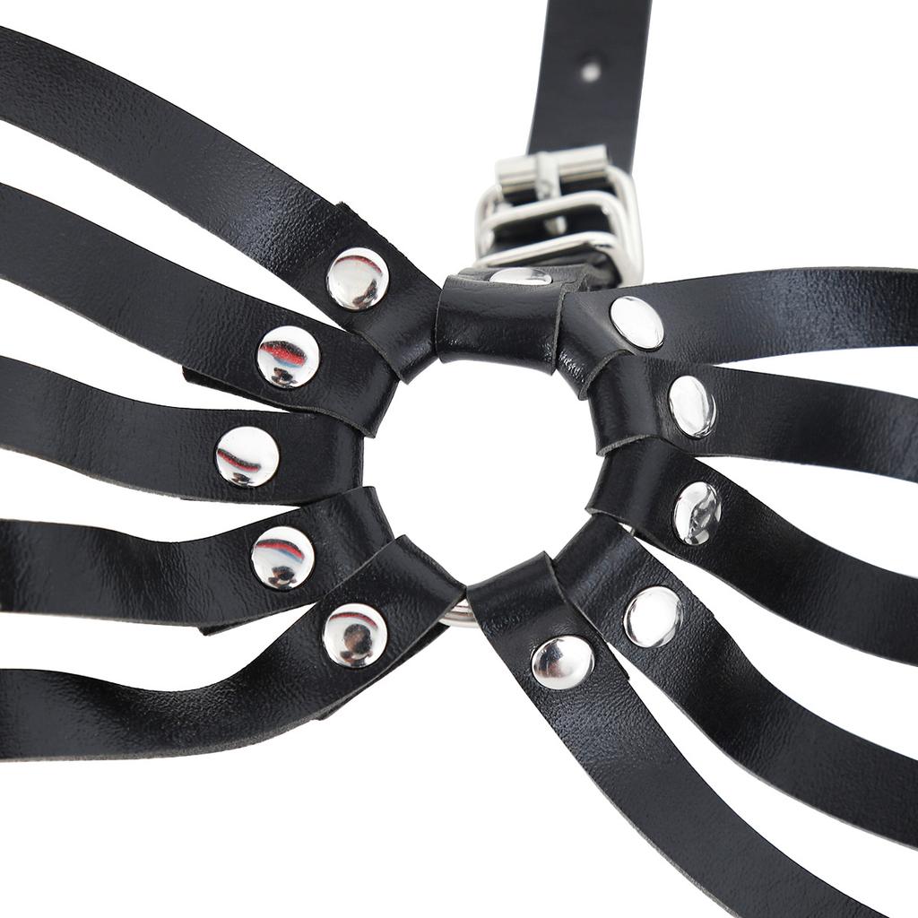 Gothic Leather Bra Fetish Harness Lingerie Bondage Cage Bra Goth PU Garter Sexy Women's Corset Erotic Party Club Brassiere