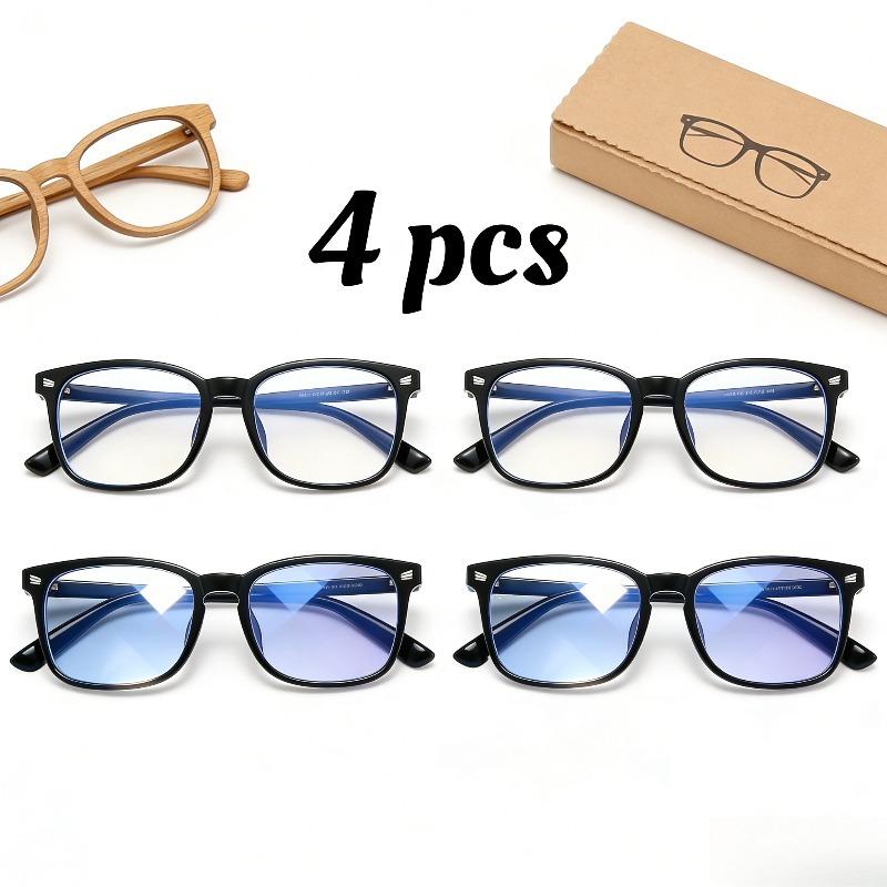 2/4pcs Blue Light Glasses 99% Blocking, Anti-Glare UV & Eye Fatigue Protection For PC, Gaming, Office & Live Stream.