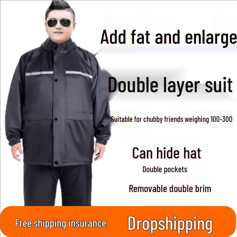 Extra Large Full-Body Raincoat and Pants Set for Cycling