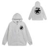 Trendy brand zipper hooded autumn and winter new letter flame pai jiu couple coat