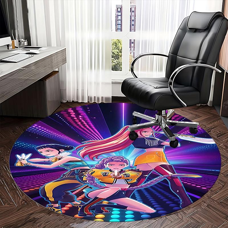 Kpop Girls Chair mat Round Rug Office carpet, Non slip, Suitable for Living Rooms, Bedrooms,Decor1205875a