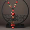 GemChic Women's New Vintage Ethnic Alloy Fish Flower Beads Pendant Long Necklace Adjustable Chain Fashion Birthday Christmas Jewelry Gift