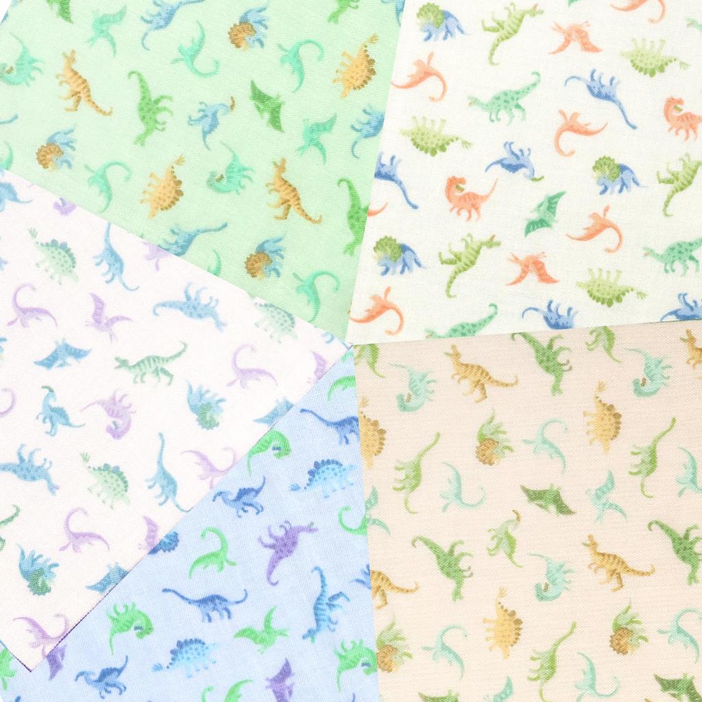 Handkerchiefs in Cotton Gauze Handkerchiefs with Cute Patterns Antibacterial Mini [cluster] Kids' [Made Japan] 100% (5 Handkerchiefs/Jurassic Set)