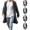 Pánsky sveter kardigán jednofarebný s dlhým rukávom odolný proti chladu pletenina jeseň zima voľný stredne dlhý sveter kabát streetwear