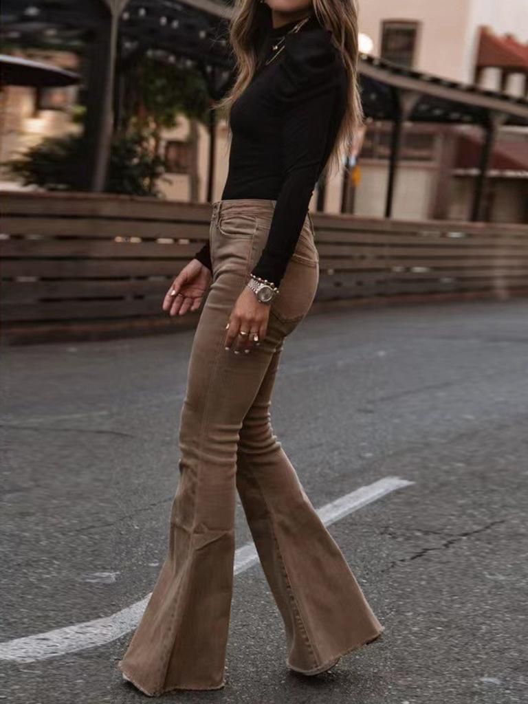 Corduroy Pants Women's Long Trousers Four Seasons Home Clothes Slim Fit Women's Bell Bottom Casual Pants Spot
