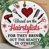 Vintage Barbershop Metal Tin Sign Wall Decor 2D Round 20cm