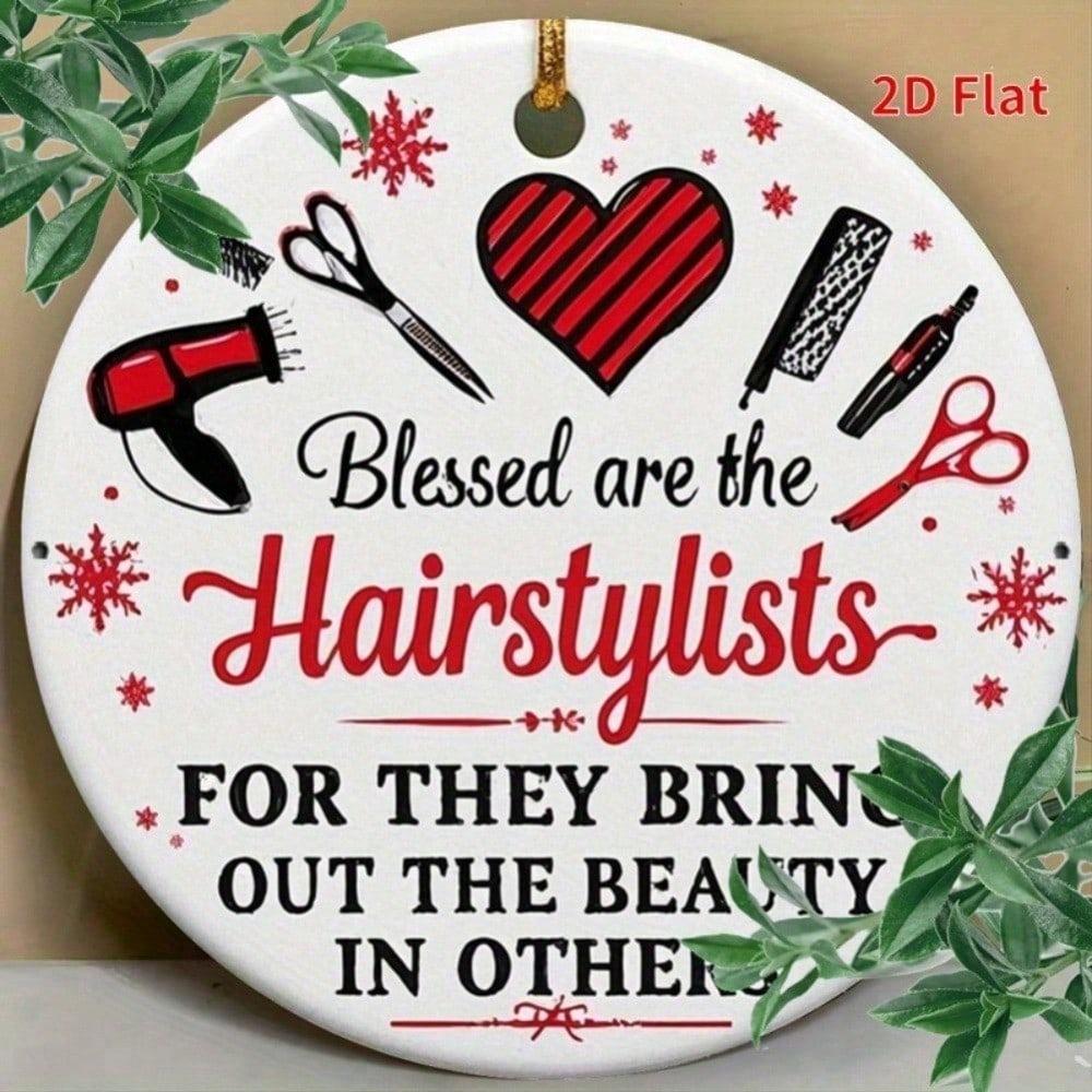 Vintage Barbershop Metal Tin Sign Wall Decor 2D Round 20cm