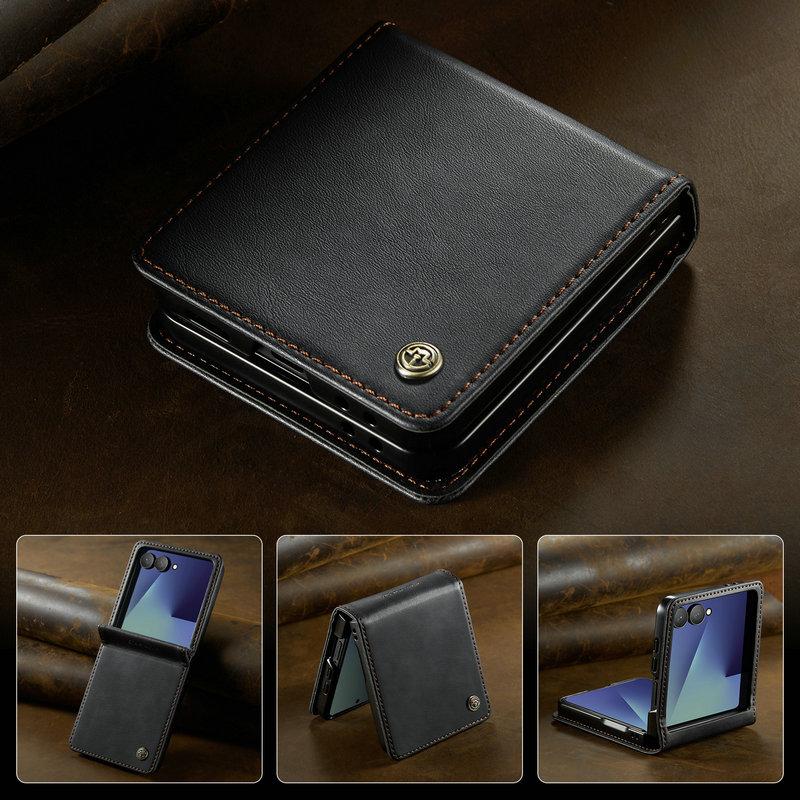 Custodia Lussuosa in Pelle per Samsung Galaxy Z Flip 7 Flip7 5G 2025 Classico Libro Funda Custodia Samsung Z Flip 7 Custodia per Telefono