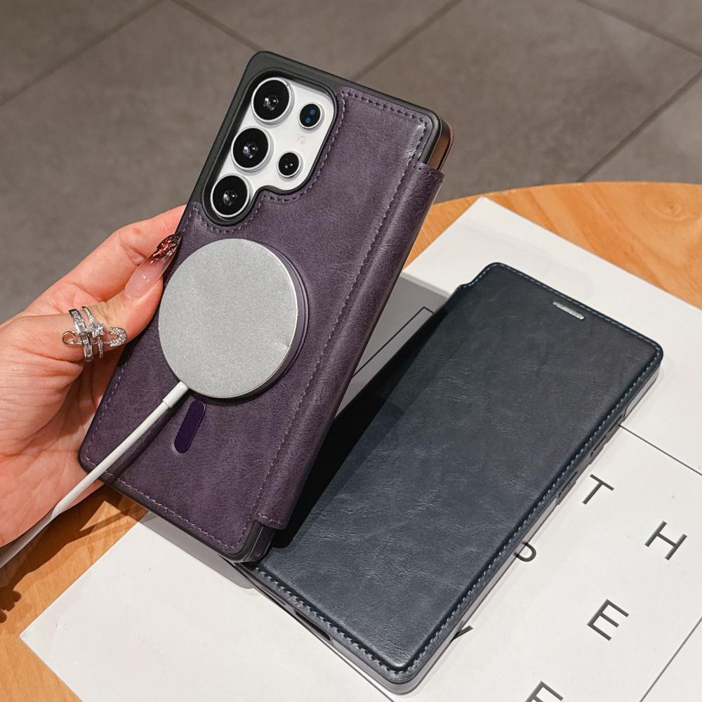 Luxury Flip Wallet Card Slot Leather Case For Samsung Galaxy S25 Ultra S24 S23 Plus S22 S25Edge Magnetic Fold Stand Holder Cover