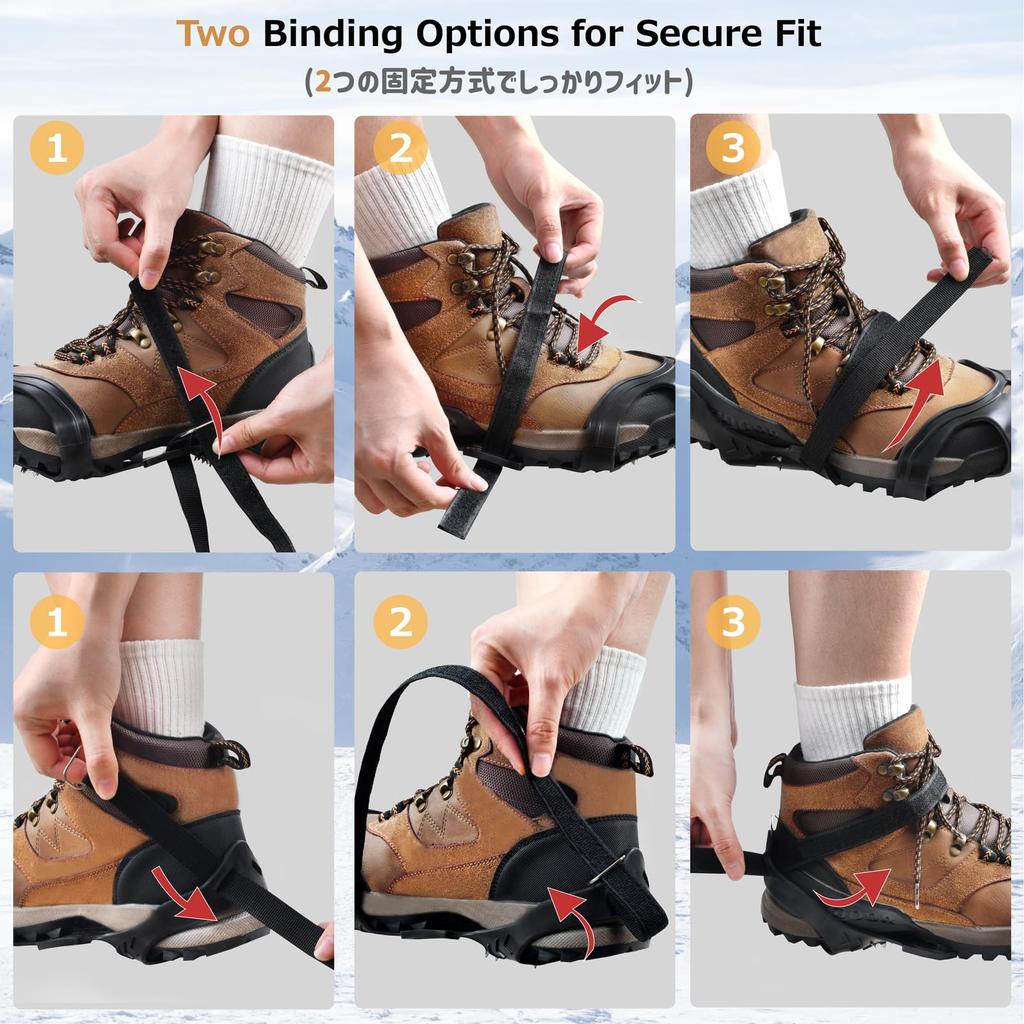 Azarxis Crampons, 11 Claws, Snow Spikes, Snowshoes, Anti-slip for Shoe