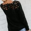 SCIONE Pullover Damen Sexy Spitze Hohl Strickpullover Langarm Pullover Tops Damen Jumper Out Strickwaren