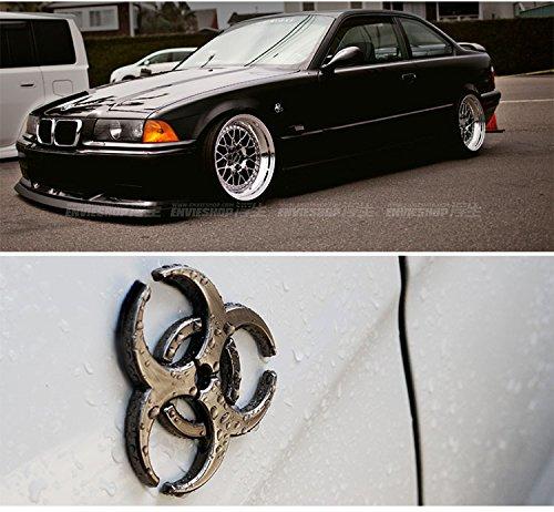 Biohazard Heavy 3D Stainless Steel Car Emblem Sticker (Gunmetallic)