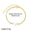 New Minimalist Single Imitation Pearl Bracelet Stainless Steel Hypoallergenic Chain Bead Bracelets Elegant Jewelry Gift for Her