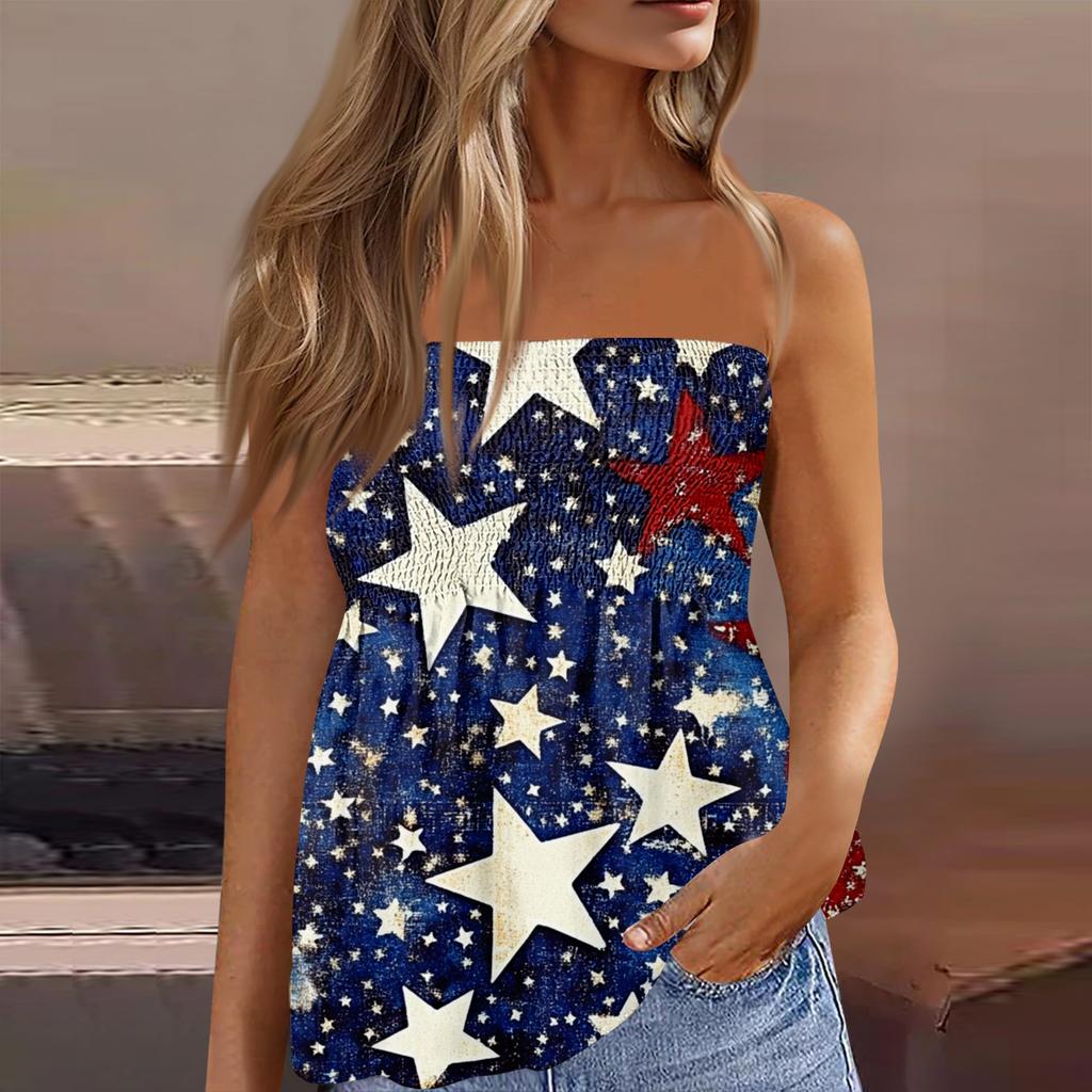 Dámské crop topy, roztomilé sexy tričko bez rukávů s potiskem odhalených ramen