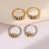 Stainless Steel Beades Hoop Earrings for Women Gold Silver Color Splicing Creative Hip Hop Punk Non-Fading Party Jewelry Gifts