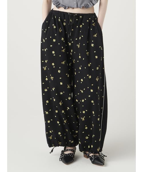 Furfur Flower Print Wide Sweat Pants RWCP252024BLKF