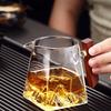 Glass Tea Sea Solid Wood Handle High Borosilicate Glass Guanshan Fair Cup Square Snow Mountain Tea Sea Glass