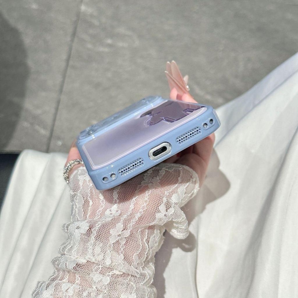 Gradient Bear 3D Cartoon Case for iPhone 17 Pro Max - Trendy Protective Cover