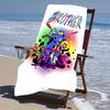 proof beach towel with a Rainbow Friends3 pattern - soft,absorbent,quick-drying,machine washable - perfect for swimming,camping,bathing