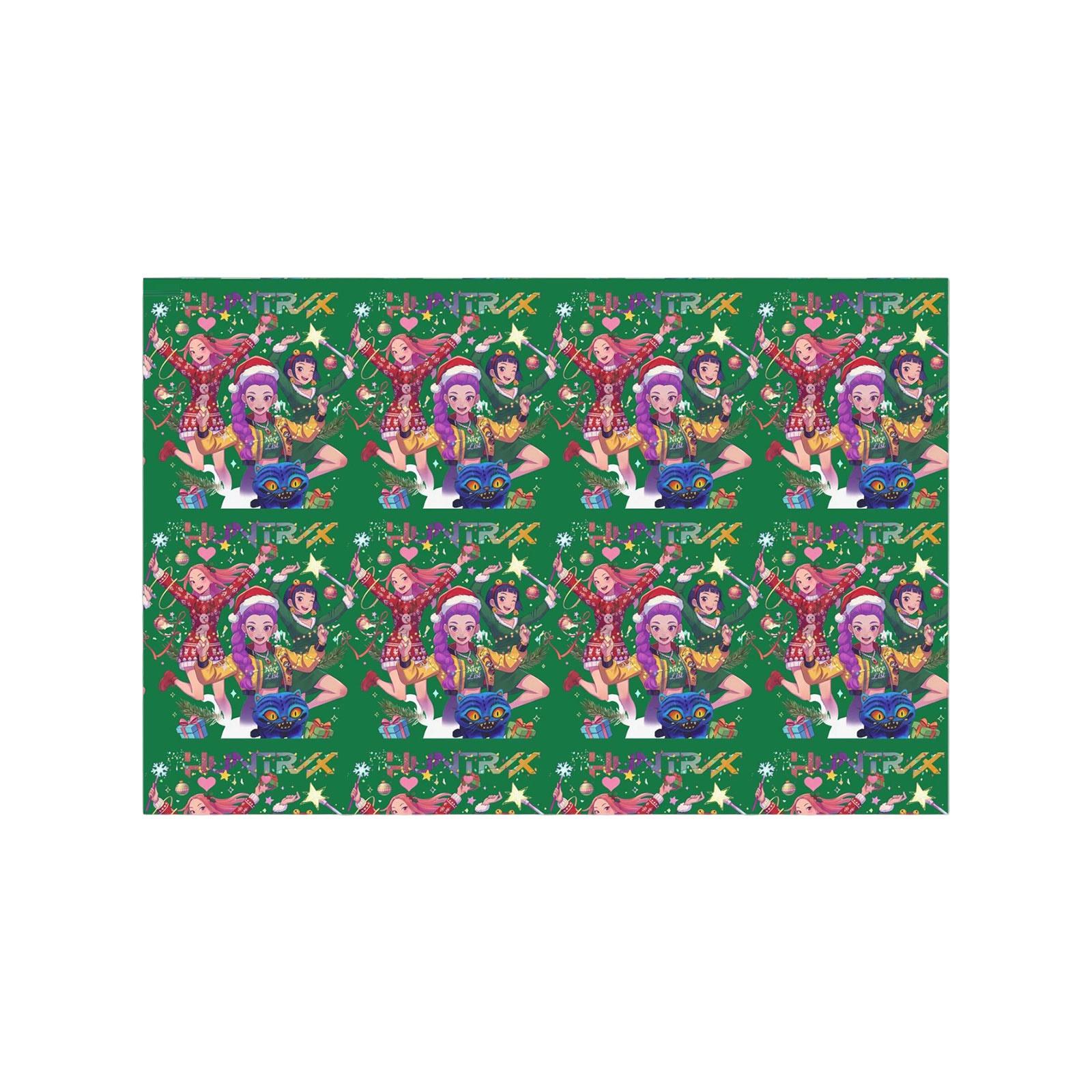 

Подарочная бумага на тему Рождественской деревни, полная праздничного очарования. One Size