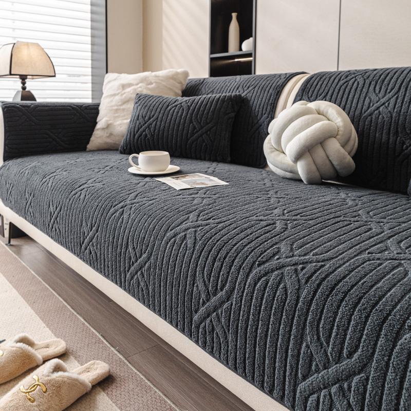 

Плюшевый Нескользящий Чехол на Диван Устойчивый к Домашним Животным Дышащий Бархатный Защитный Коврик для Дивана для Гостиной Офиса Домашнего Декора Накидка 90x160cm