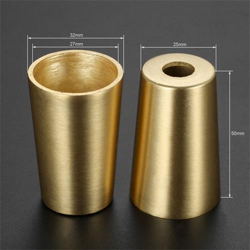 4 Pezzi Copri Gamba Mobile Piedino Punta Solida Rame Ottone Spazzolato Tavolo Sedia Cilindro/Cono Cappuccio Protezione Fondo Sicurezza Tappetino Decorazione
