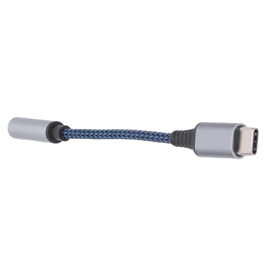 USBC to 3.5mm Female Headphone   Adapter Type C Headphone Adapter     Nylon   Cable(Blue )