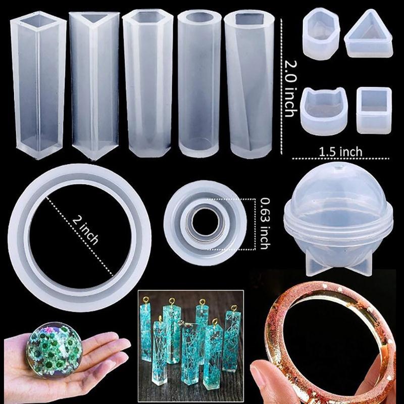 94pcs Resin Casting Molds and Tools Set DIYs Silicone Epoxy Resin Mold Necklace Jewelry Making Craft Mould for Enthusiast