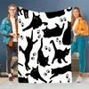 1pc Cozy Cartoon Black Cat Print Flannel Throw Blanket – Soft, Warm, and Perfect for Holiday Memories, Ideal for Napping, Campin