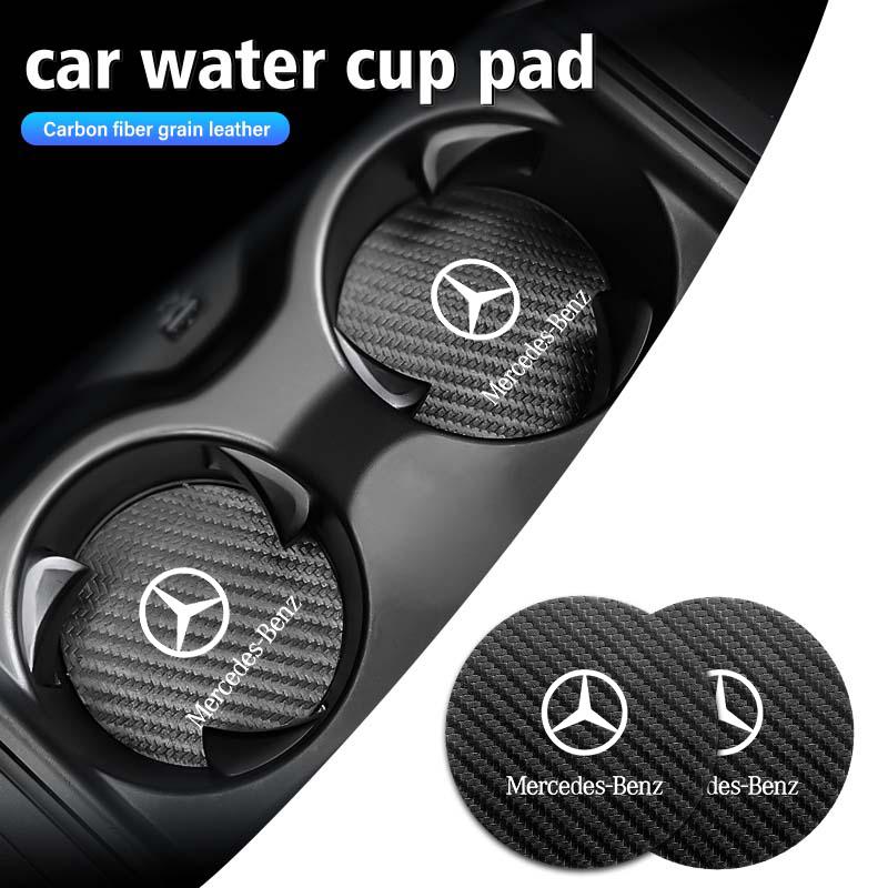 XUV2 2pcs Car Coaster Water Cup Holder Anti-Slip Pads Accessories For Mercedes Benz AMG A C E S G Class W201 W210 W108 W204 W205 W203