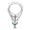 Turquoise Bead Fashion Necklace Set Adjustable Length Neckchain Trendy Clavicle Chain Collar Accessories for Women