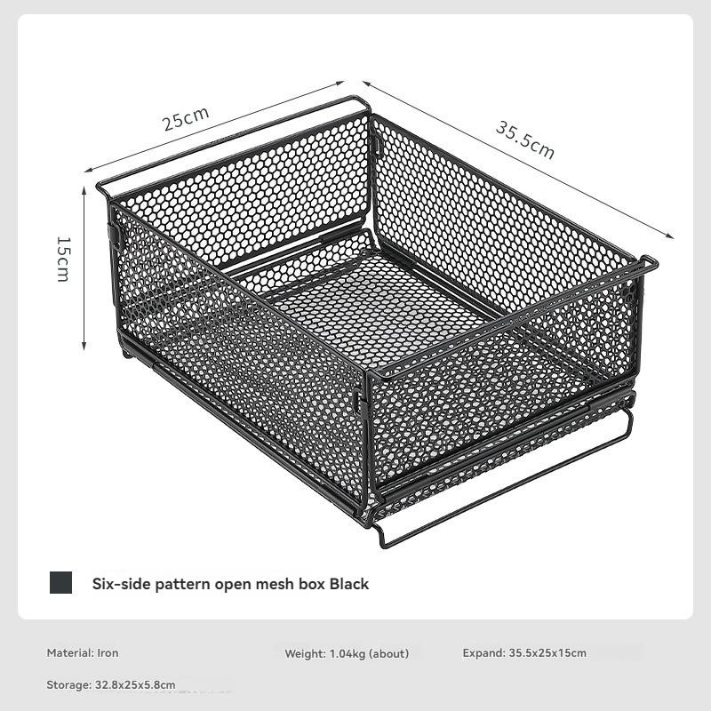 CAMPINGMOON CK-24BF Hexagonal Open Mesh Wire Mesh Camping Home Folding Storage Basket IGT One-Unit Storage Box