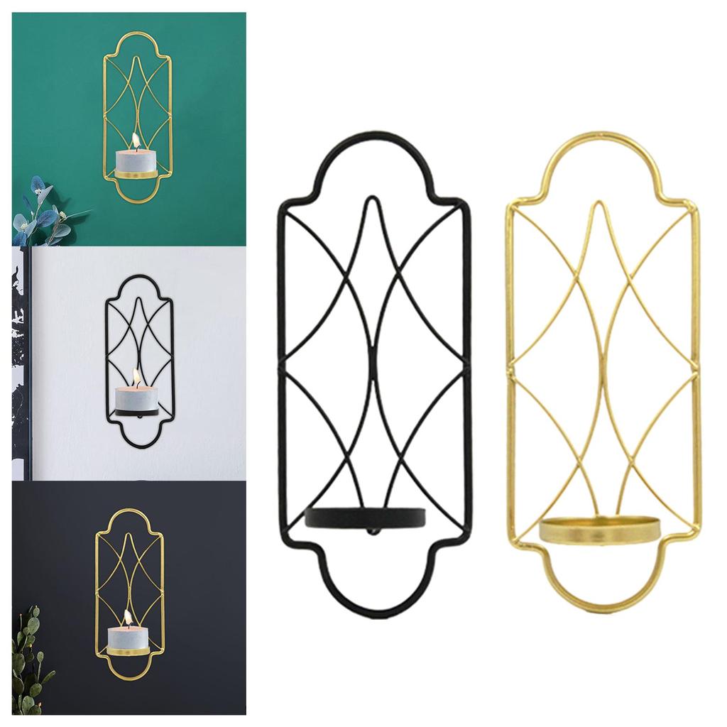 Väggmonterad ljushållare i metall 3,5 tum x 8,6 tum Ljusstakar Ljuslykta för Hem, Veranda Dekor Stilfull