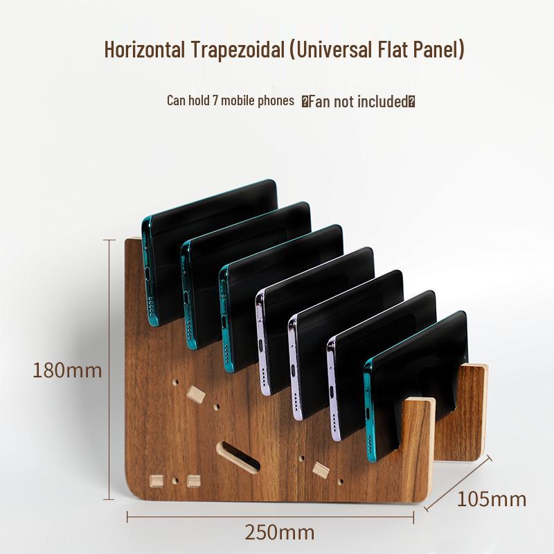 Wood Grain Multi-Phone Charging Stand with Cooling Fan