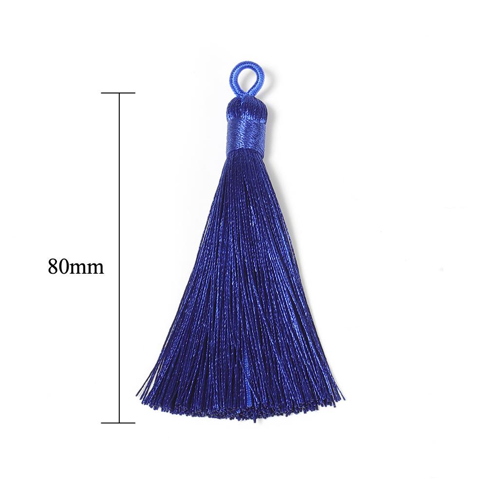 10pcs 8-9cm Tassel Earring Charm Colorful Cotton Silk Brush Making Sati Tassels Pendant DIY Jewelry Findings Handmade Crafts