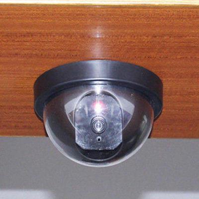 Red LED Sensor Light Up Fake Dummy Dome Surveillance Monitor Security Camera