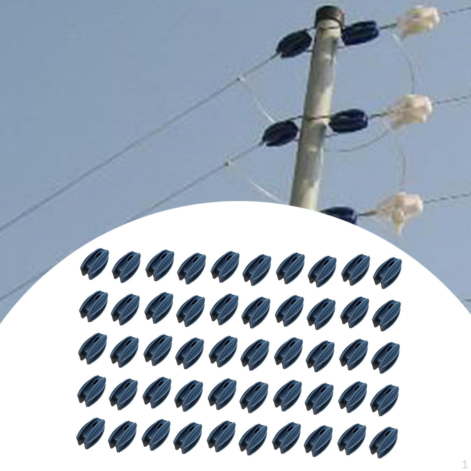 

50 Pieces Electric Fence Insulator High Voltages Grid Square Tube Pole Insulators Alarm System Parts чорний