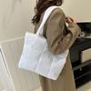 Padded Cloud Tote Bag Solid Color Puffy Shoulder Bag Fashion Space Cotton Handbag  Ladies
