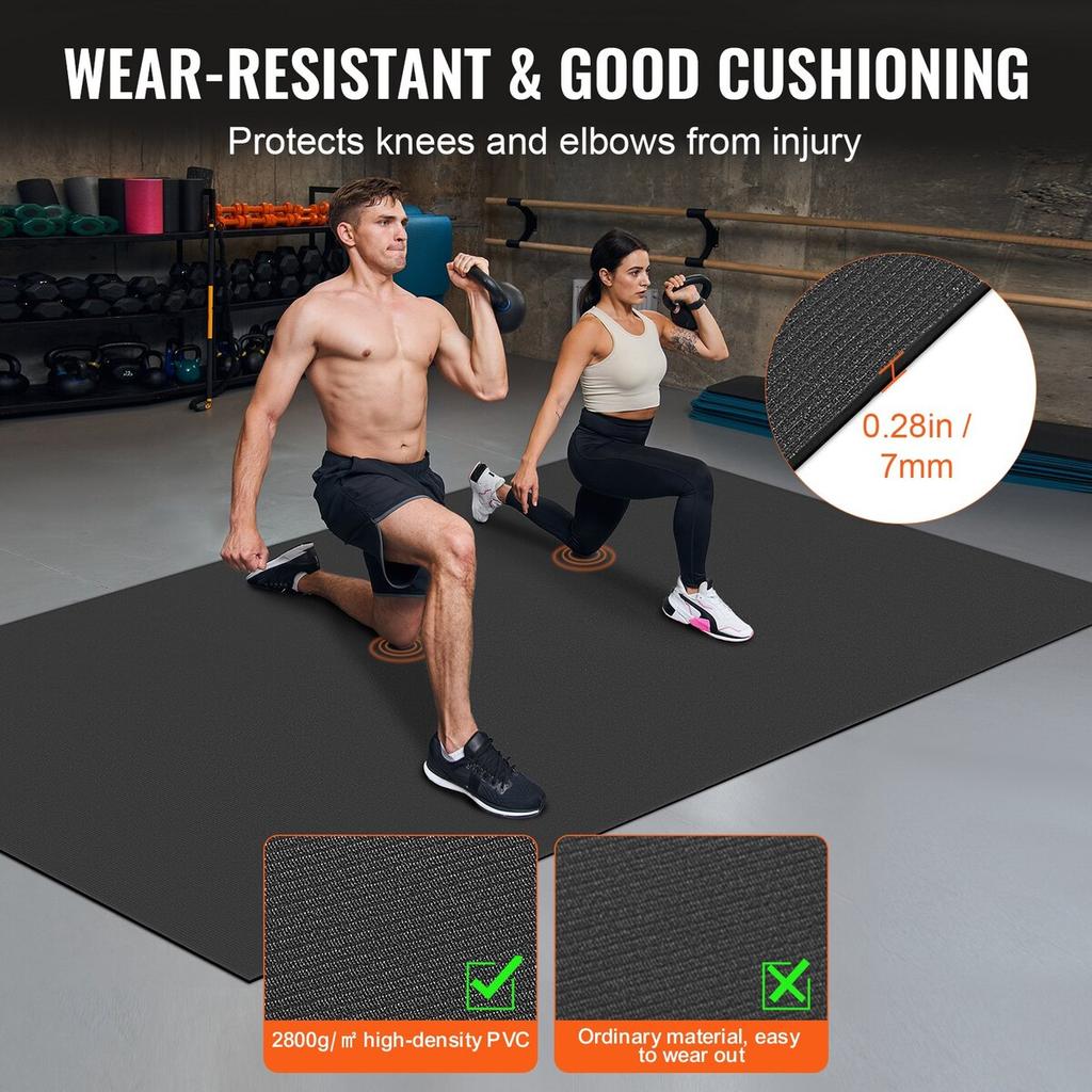 Exercise Mat Non Slip Yoga Mat Gym Fitness Pilate Workout Mat (10x6ft)