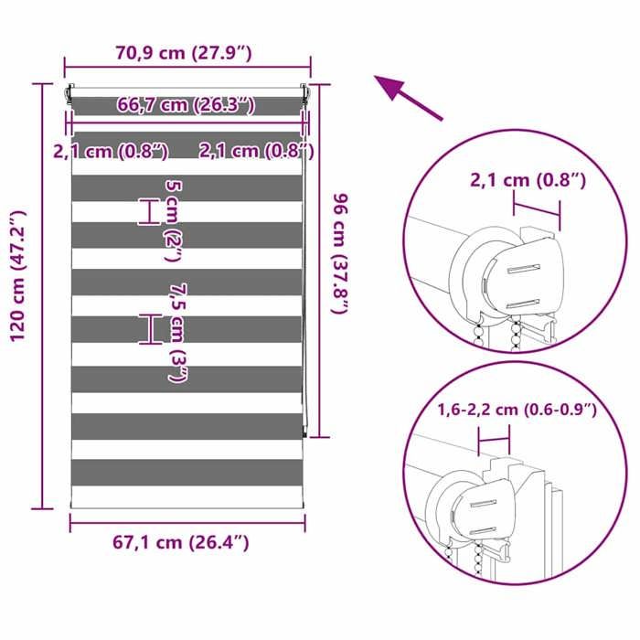 VidaXL Store Enrouleur Tamisant 70x120 cm Noir Store Occultant Fenêtre Maison 240196