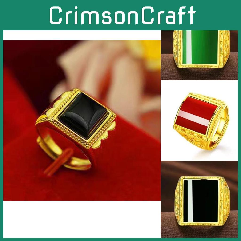 Distinctive Brass Goldplated Open Ring Embellished With Elegant Gemstone For Fashion Lovers